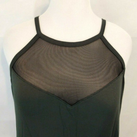 Dress Plus Size 3X Olive Green Black Mesh Stretch - Picture 3 of 7